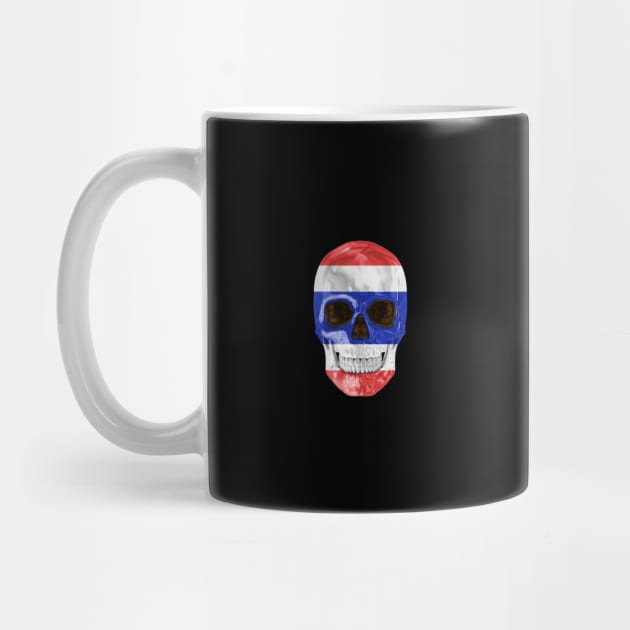 Thailand Flag Skull - Gift for Thai With Roots From Thailand by Country Flags